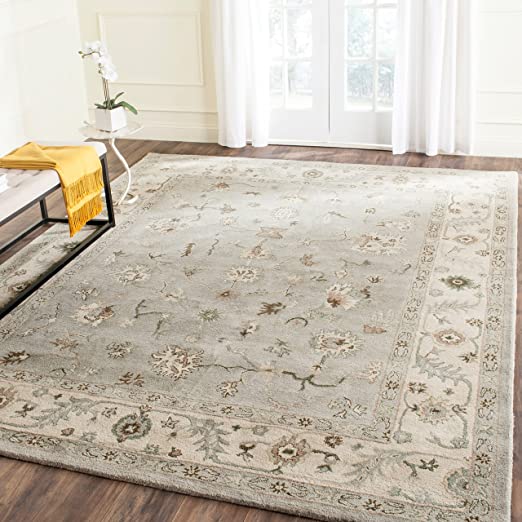 9' x 12' Beige/Grey Handmade Traditional Oriental Premium Wool Area Rug