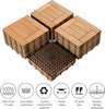 27PCS Natural Wood Deck Tiles Interlocking Patio Deck Tiles Solid Wood and Plastic Indoor&Outdoor