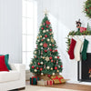 Artificial Christmas Tree, Premium Unlit Hinged Design, Dense Branches Realistic Holiday Décor w/Easy Assembly, Base