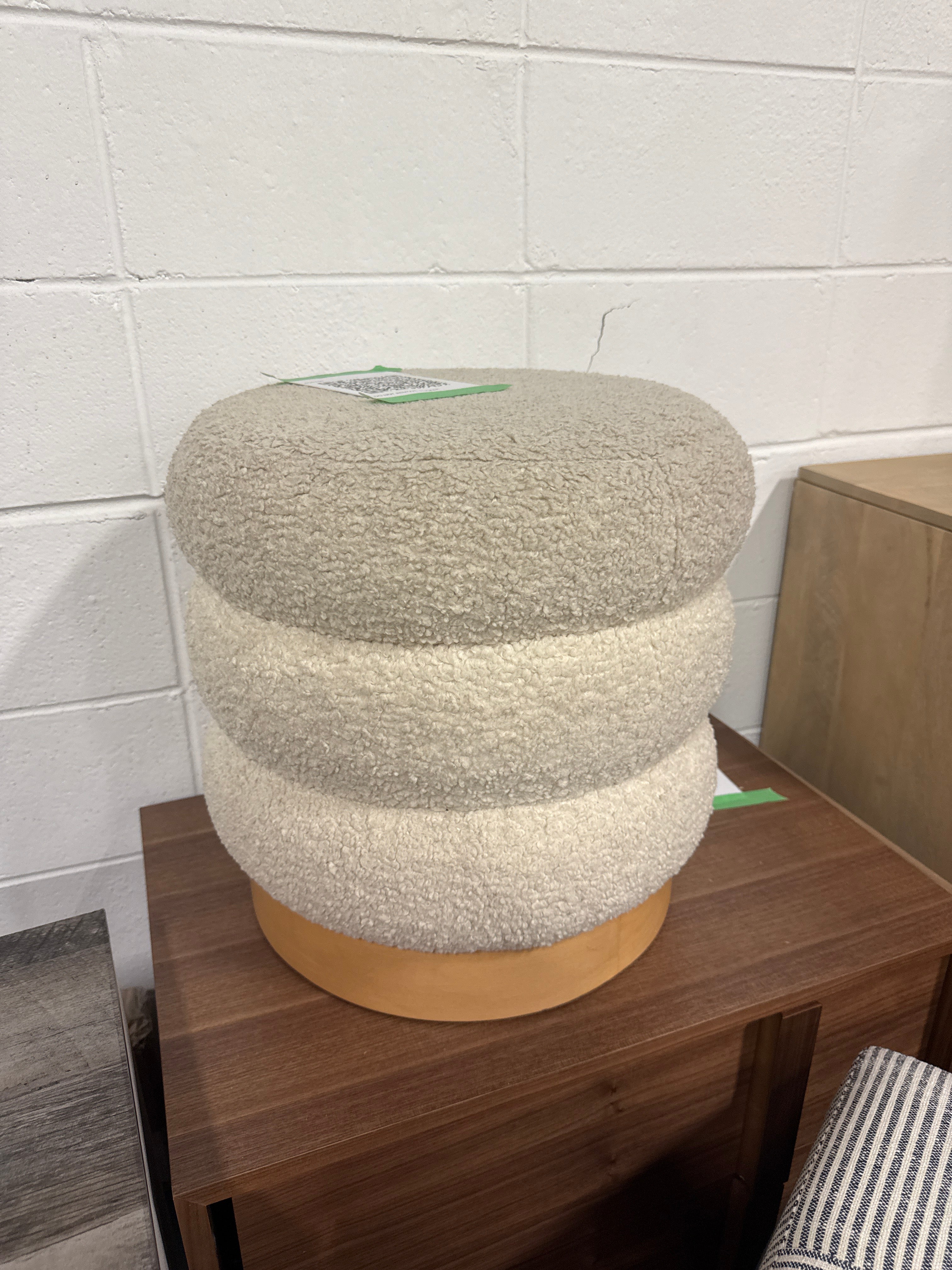 Clarkdale Channel Tufted Ottoman SHOWROOM ITEM