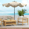 Patio Umbrella 2-Tier Market Table Umbrella with Crank Handle & 8 Ribs Beige