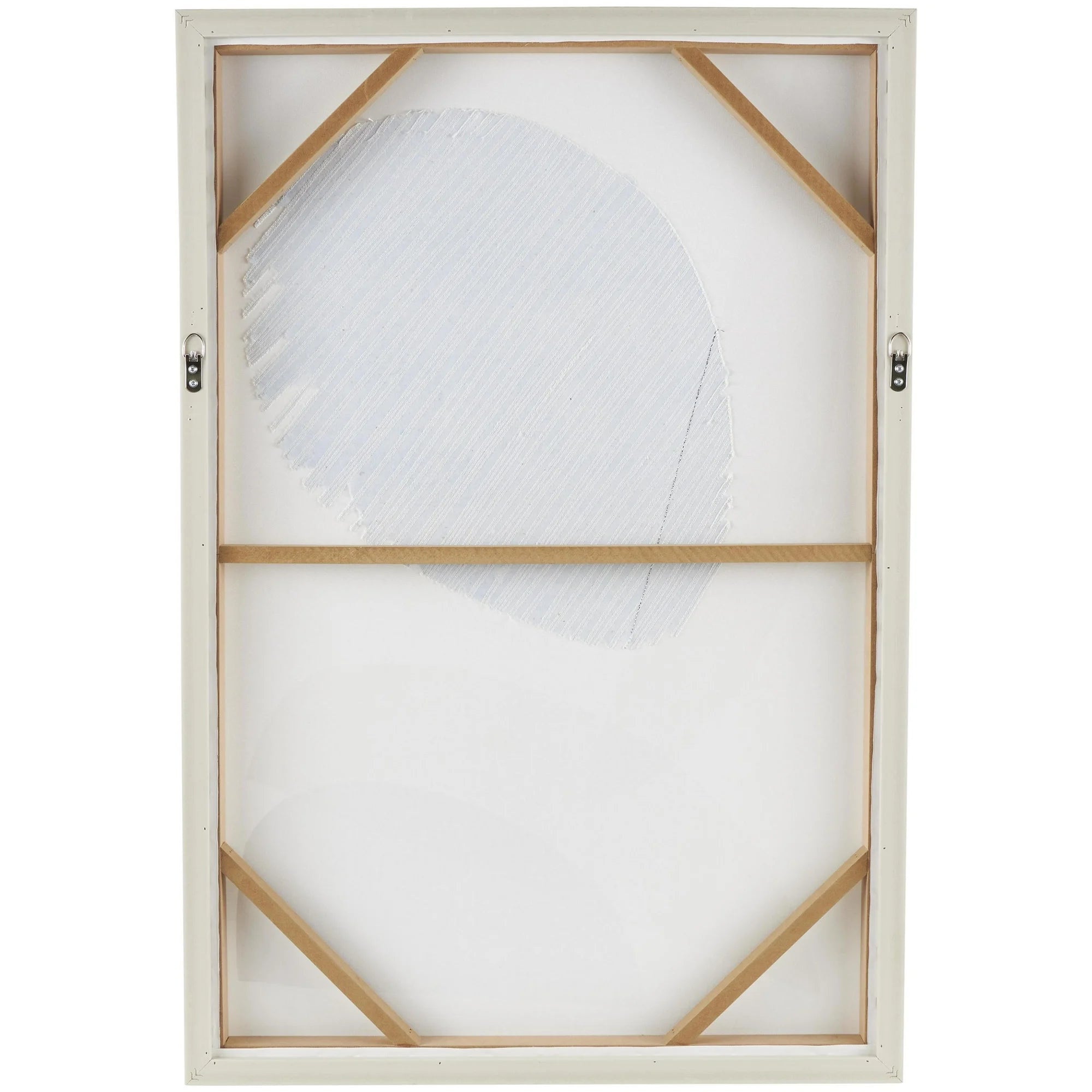 Brown Wooden Overlapping Shapes Abstract Wall Decor with White Fabric Detailing