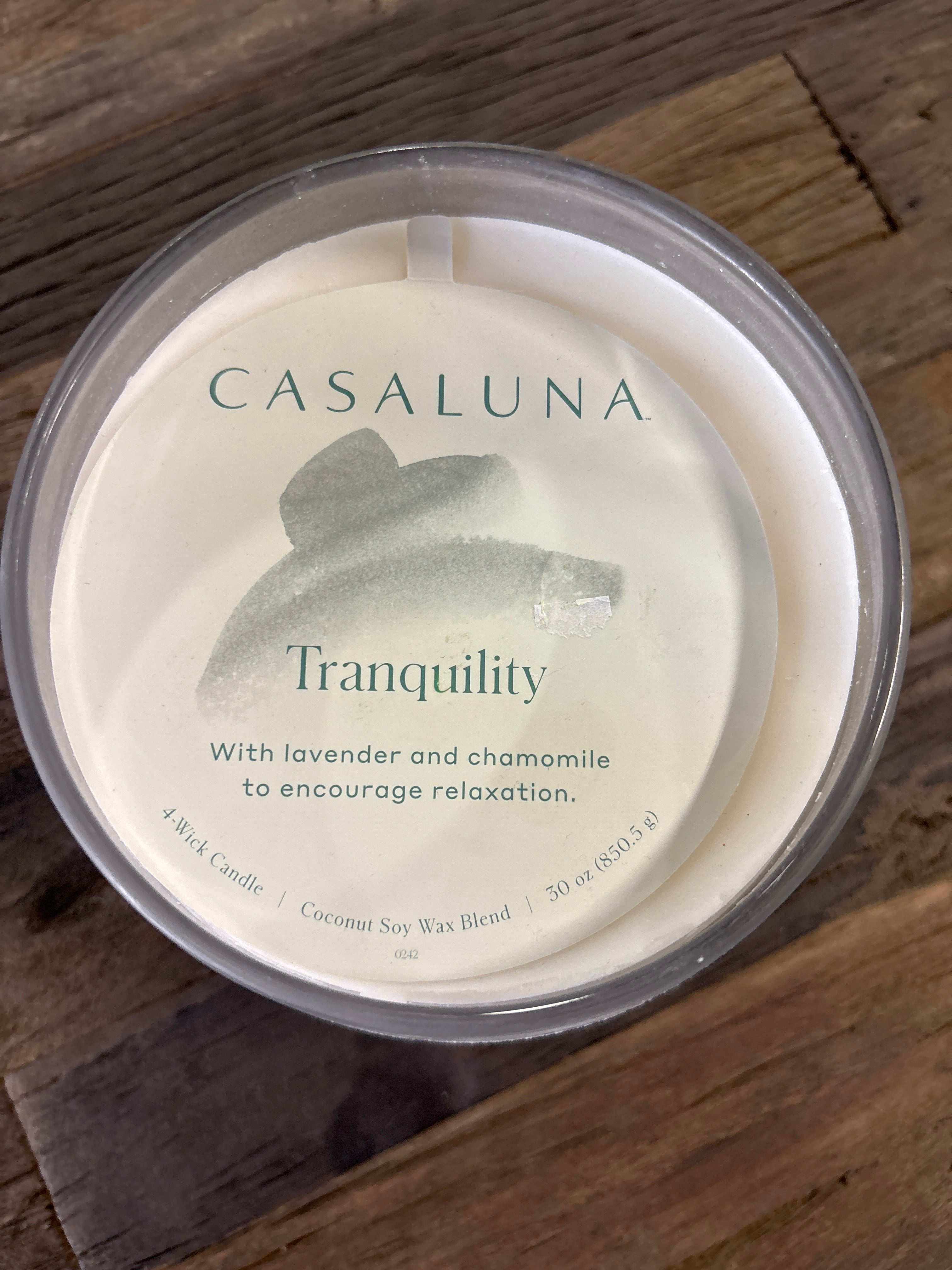 30oz Tranquility Salted Glass Wellness Jar Candle SHOWROOM ITEM