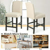 2 Pcs Fabric Nail Head Counter Height Dining Side Chairs Set-Beige, Bar Height Stools