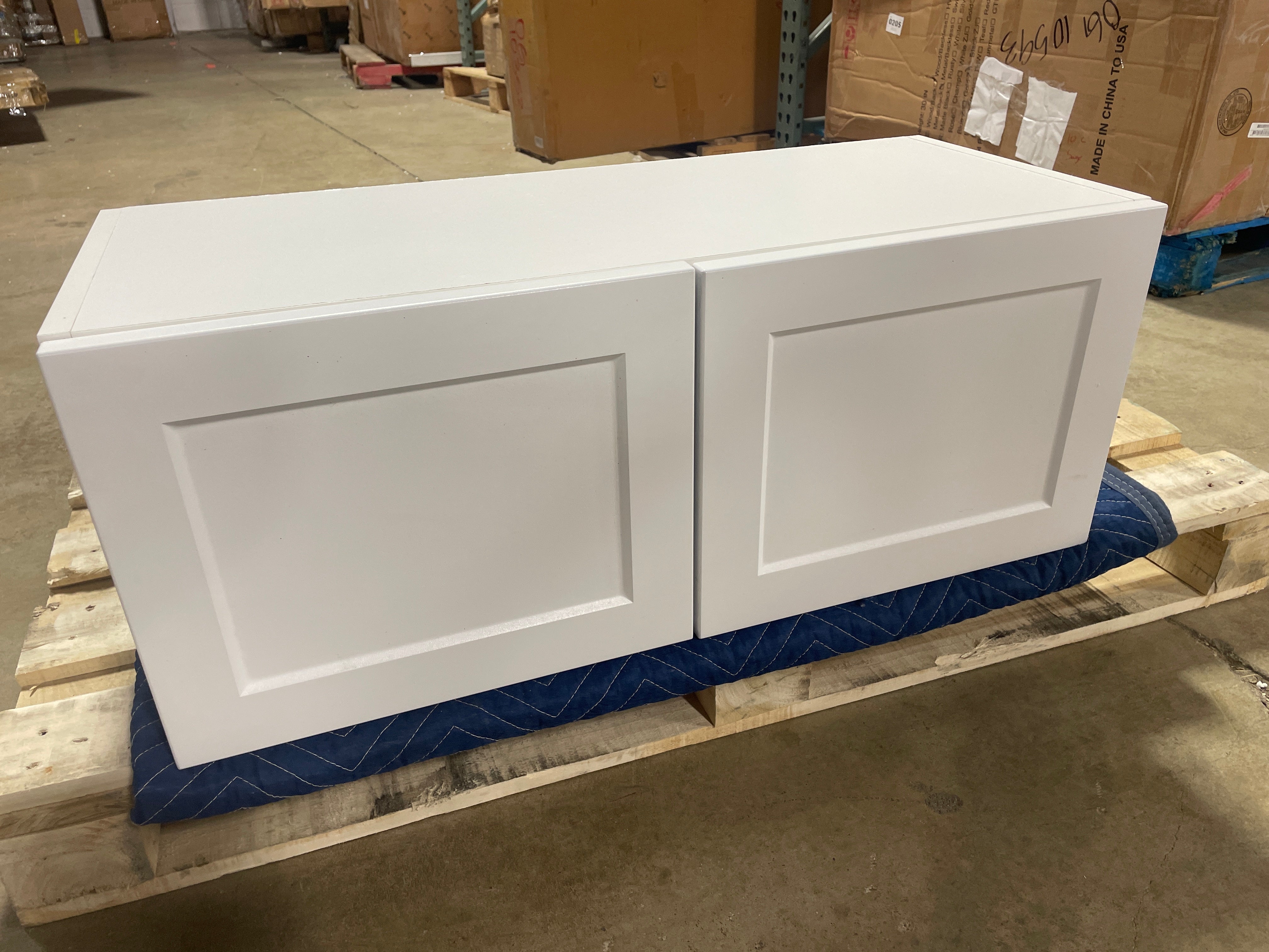 Designer Series Melvern Assembled Wall Bridge Kitchen Cabinet in White