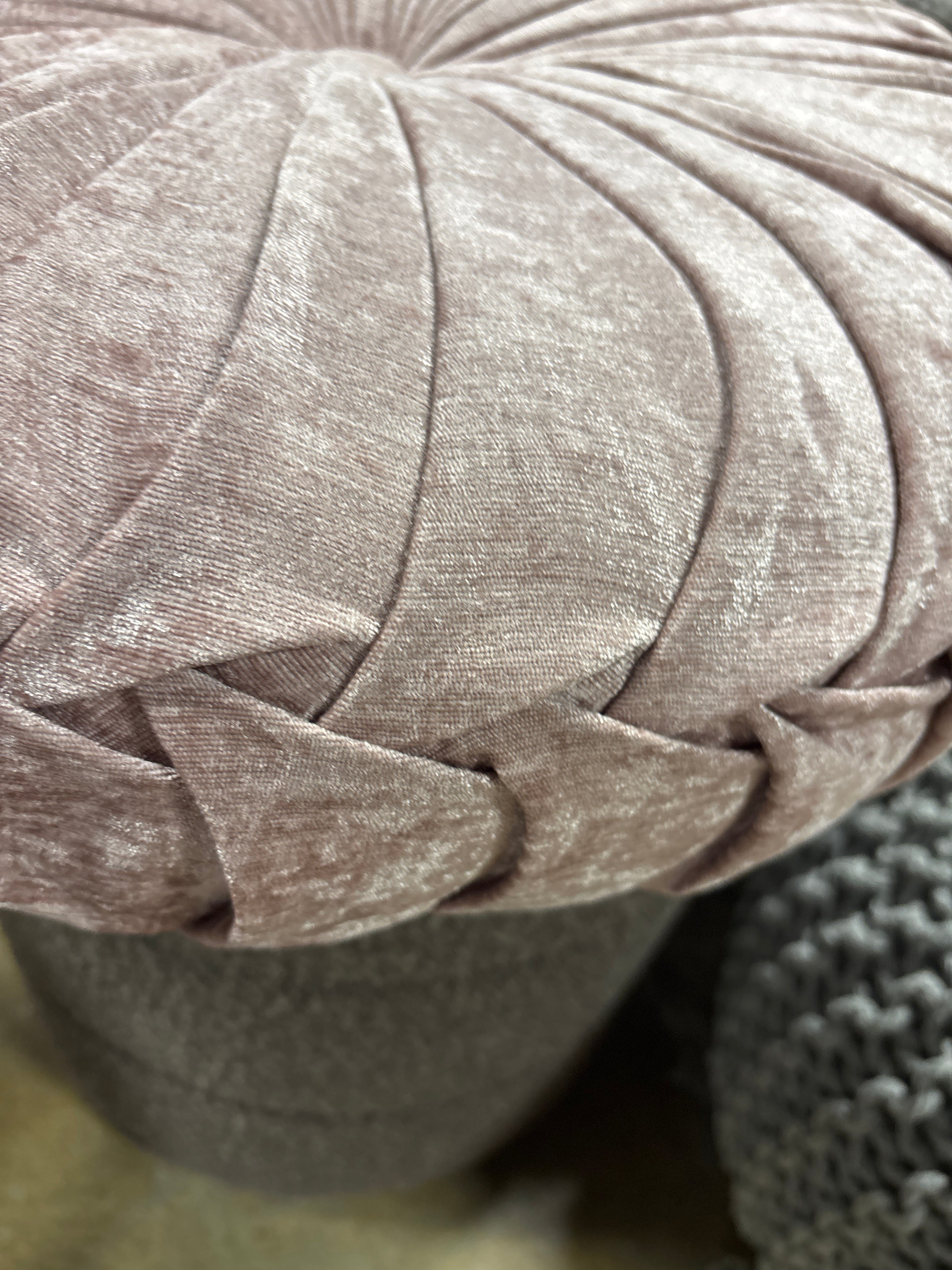 22" Oversize Lorissa Poly Chenille Round Floor Pillow - Blush SHOWROOM ITEM