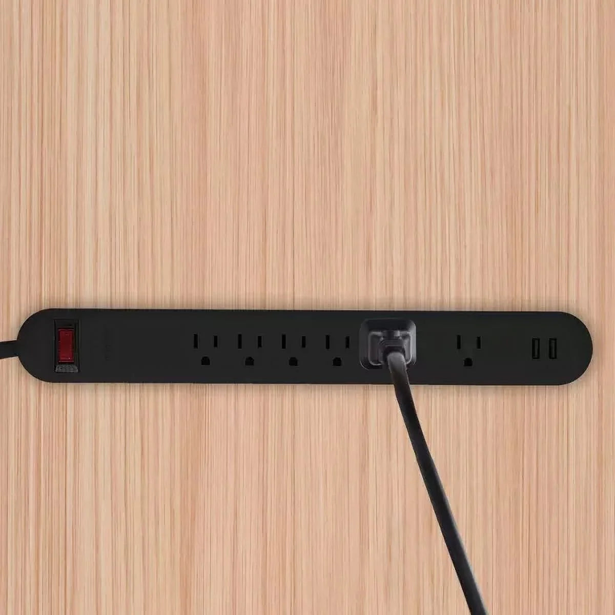 6 Outlet Extension Cord Black