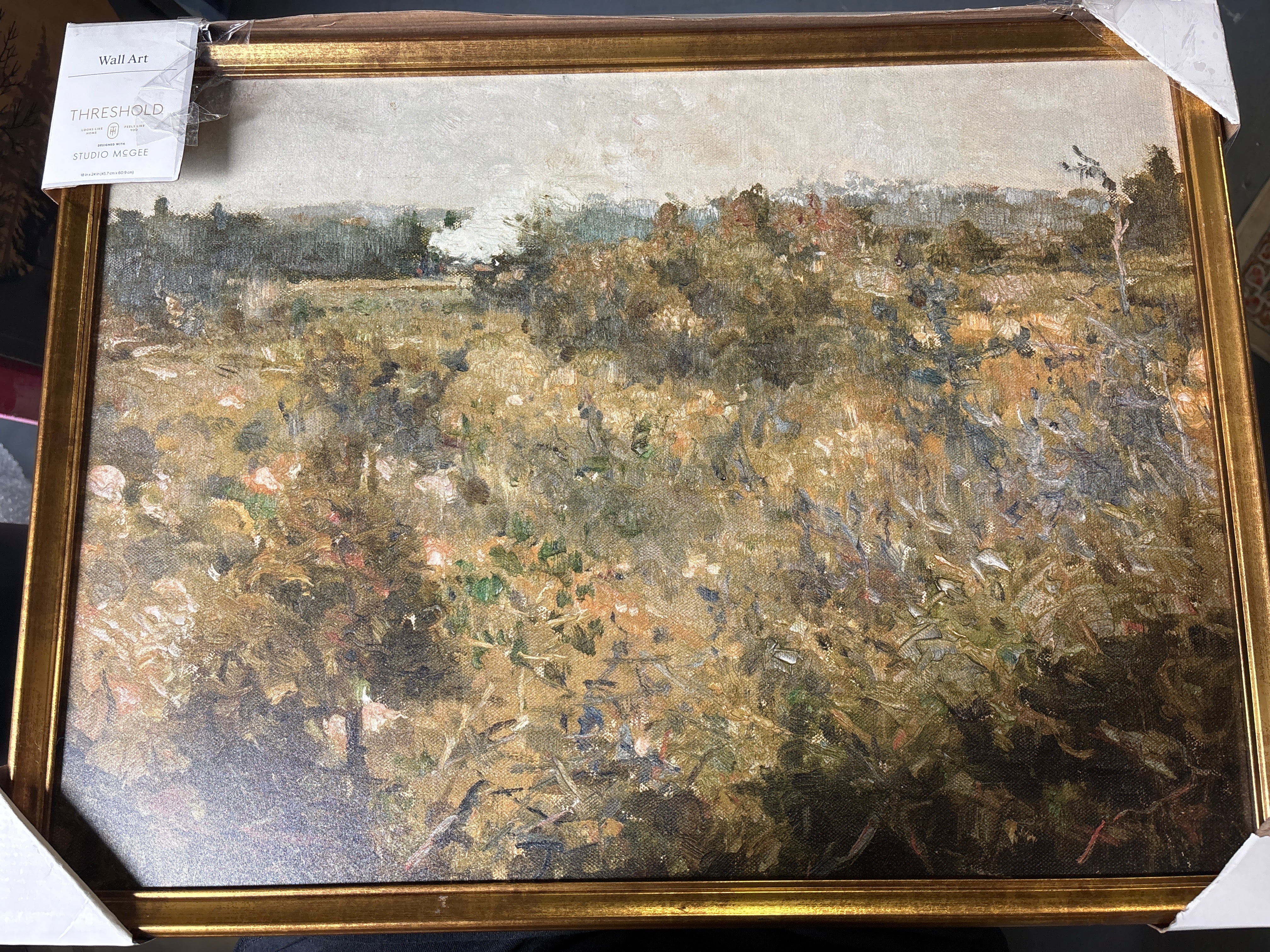 24" x 18" Landscape Study Framed Wall Canvas - Antique Gold SHOWROOM ITEM