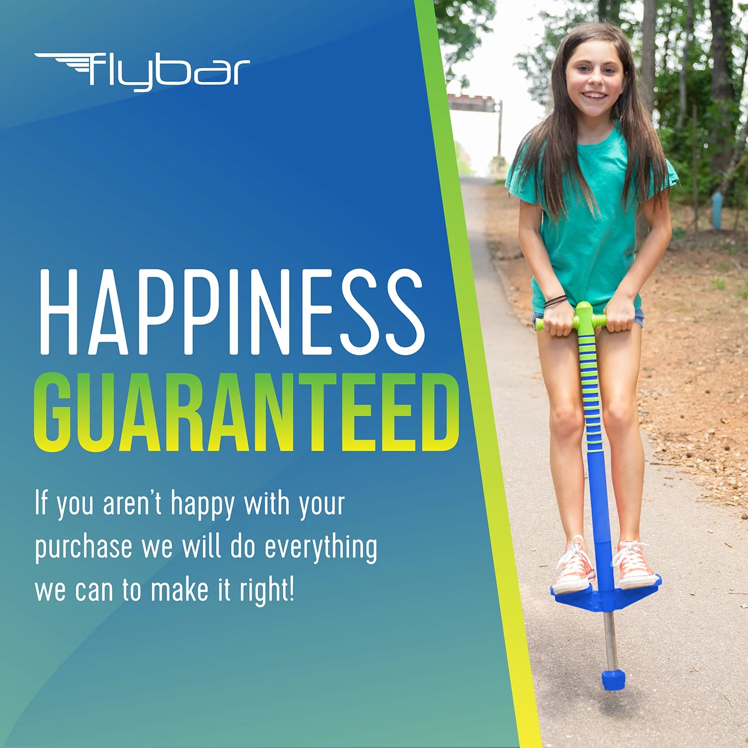 Maverick Foam Pogo Stick for Kids, Outdoor Kids Toys, Green/Blue