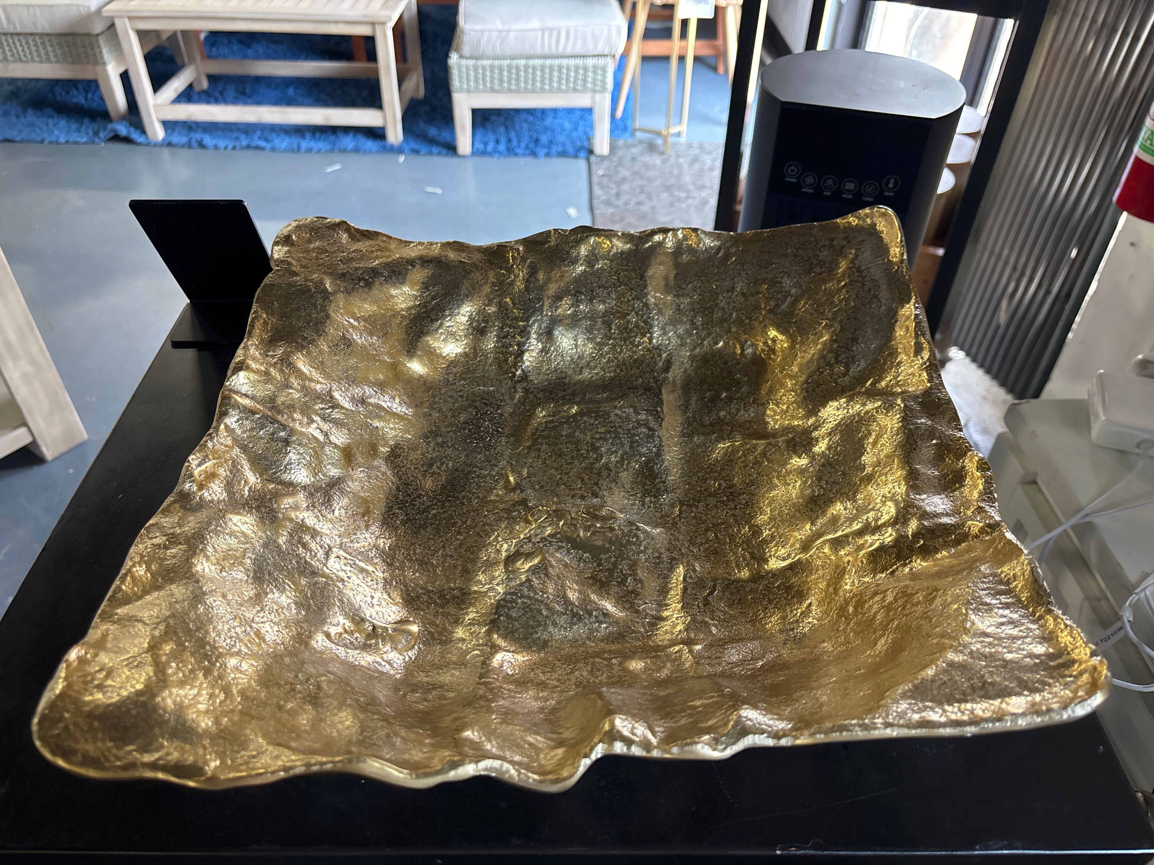 Arlene Aluminum Decorative Tray - Gold SHOWROOM ITEM