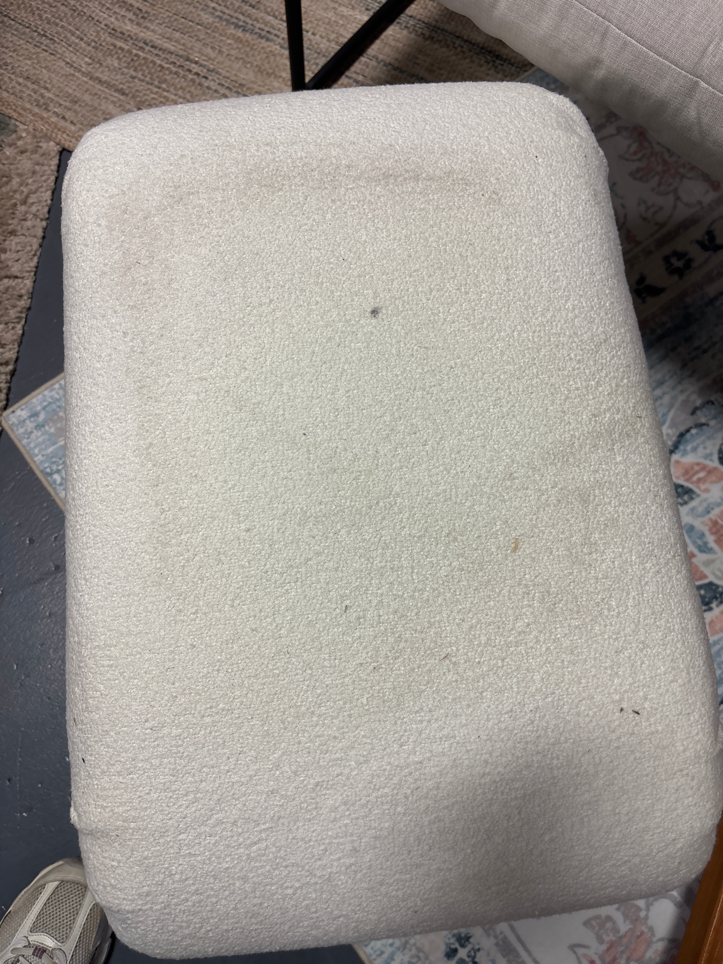Cicely Waterfall Ottoman - Cream Boucle SHOWROOM ITEM