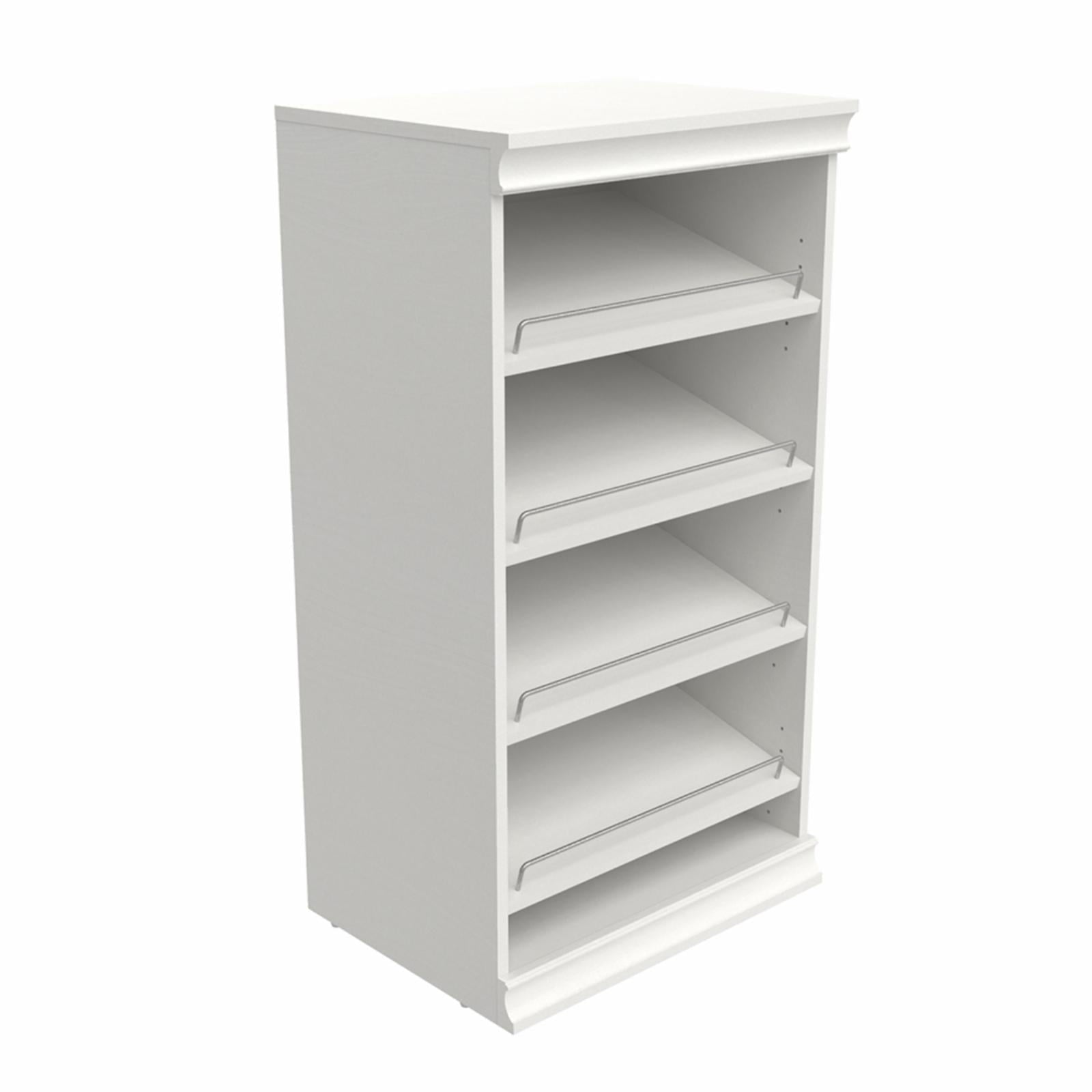 White Modular Storage Stackable Wood Shoe Shelf Unit Wood Closet System