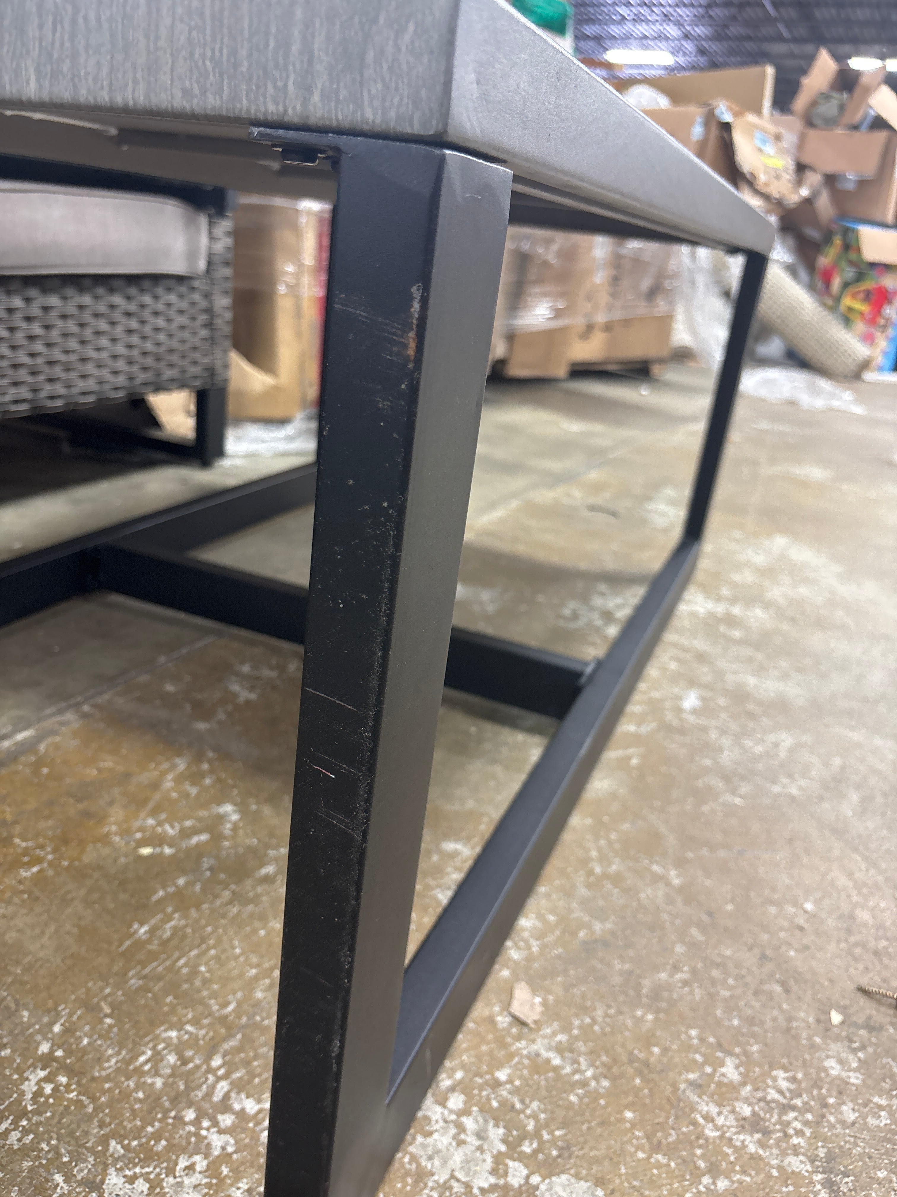 Naresa Rectangular Steel Outdoor Coffee Table - Gray SHOWROOM ITEM