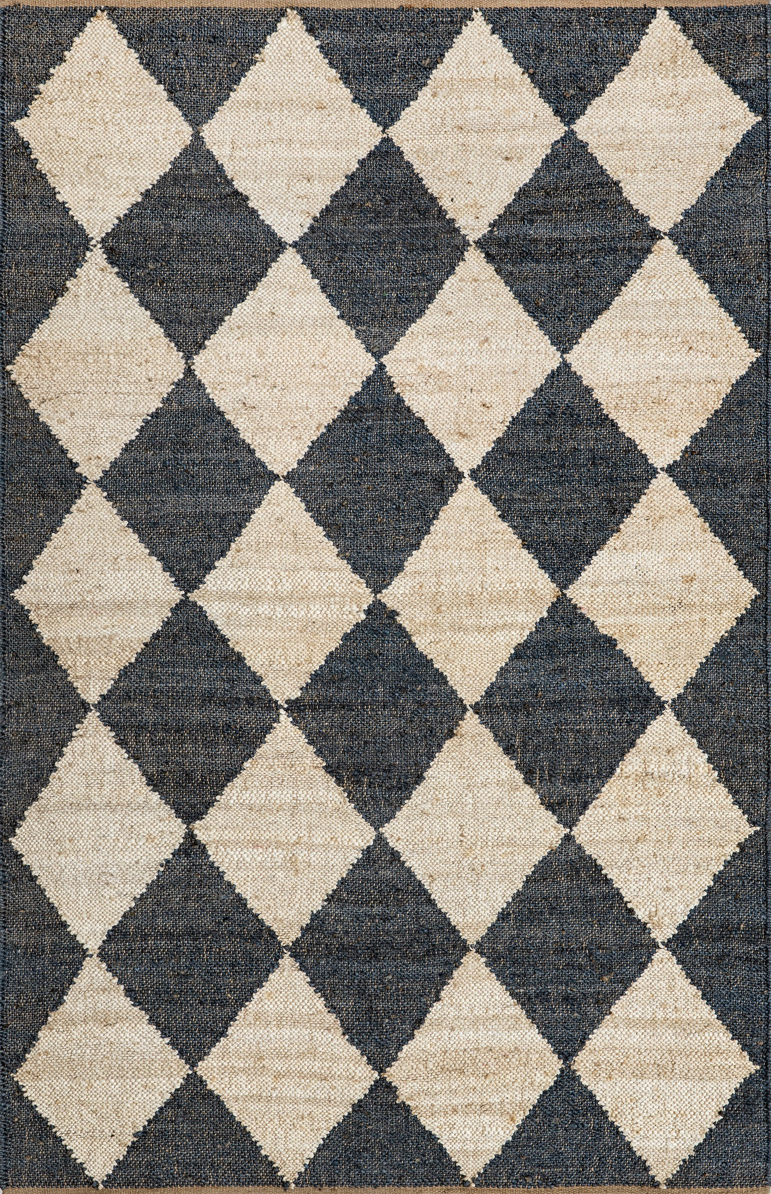 Diamond Checkerboard Jute Area Rug 5'x8'