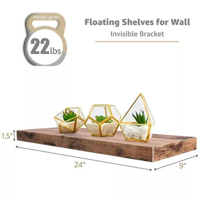 2 Pack Floating Wall Shelves - for Trophies, Frames, Bookshelf