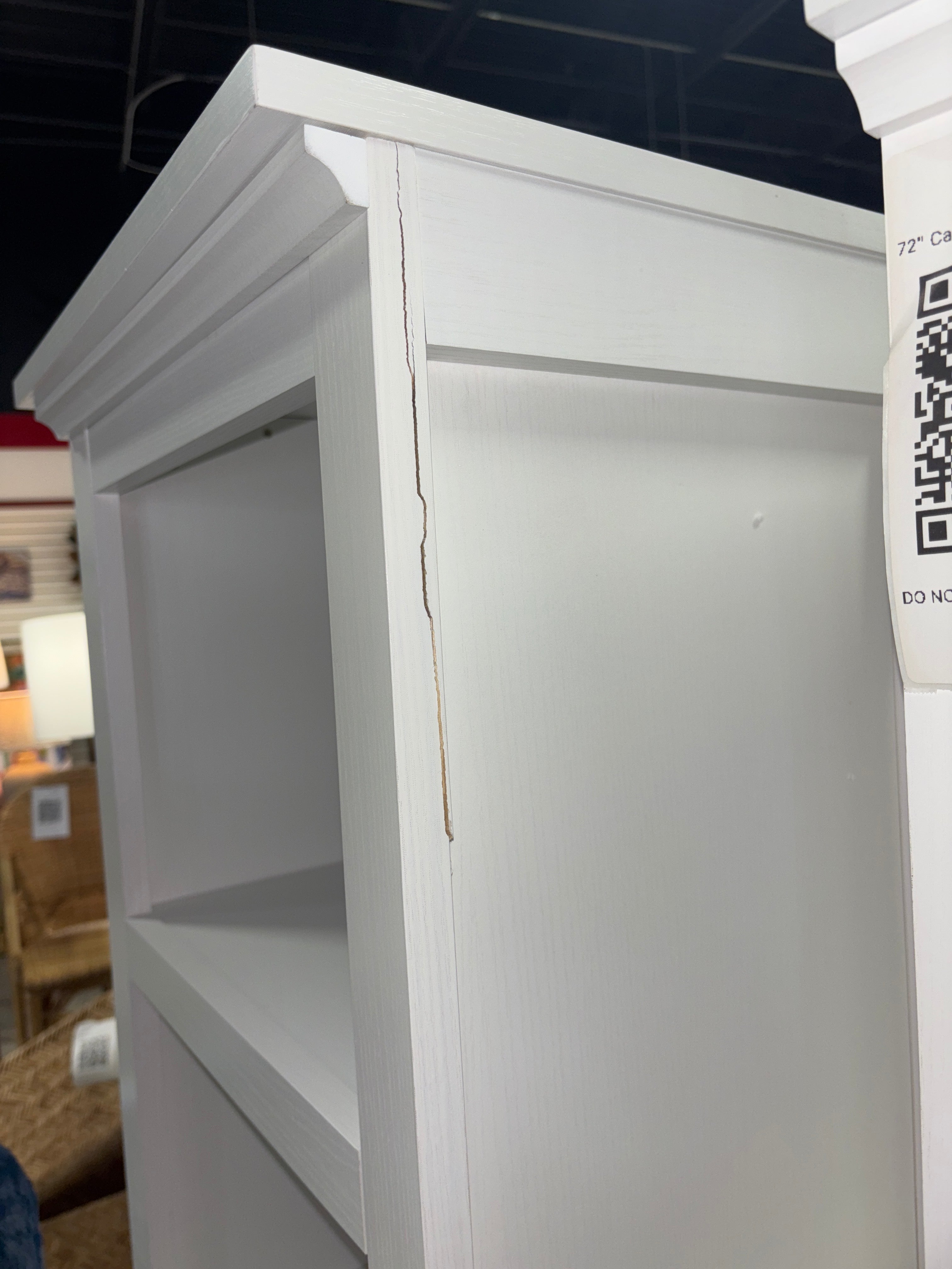 72" Carson Narrow Bookcase - White SHOWROOM ITEM