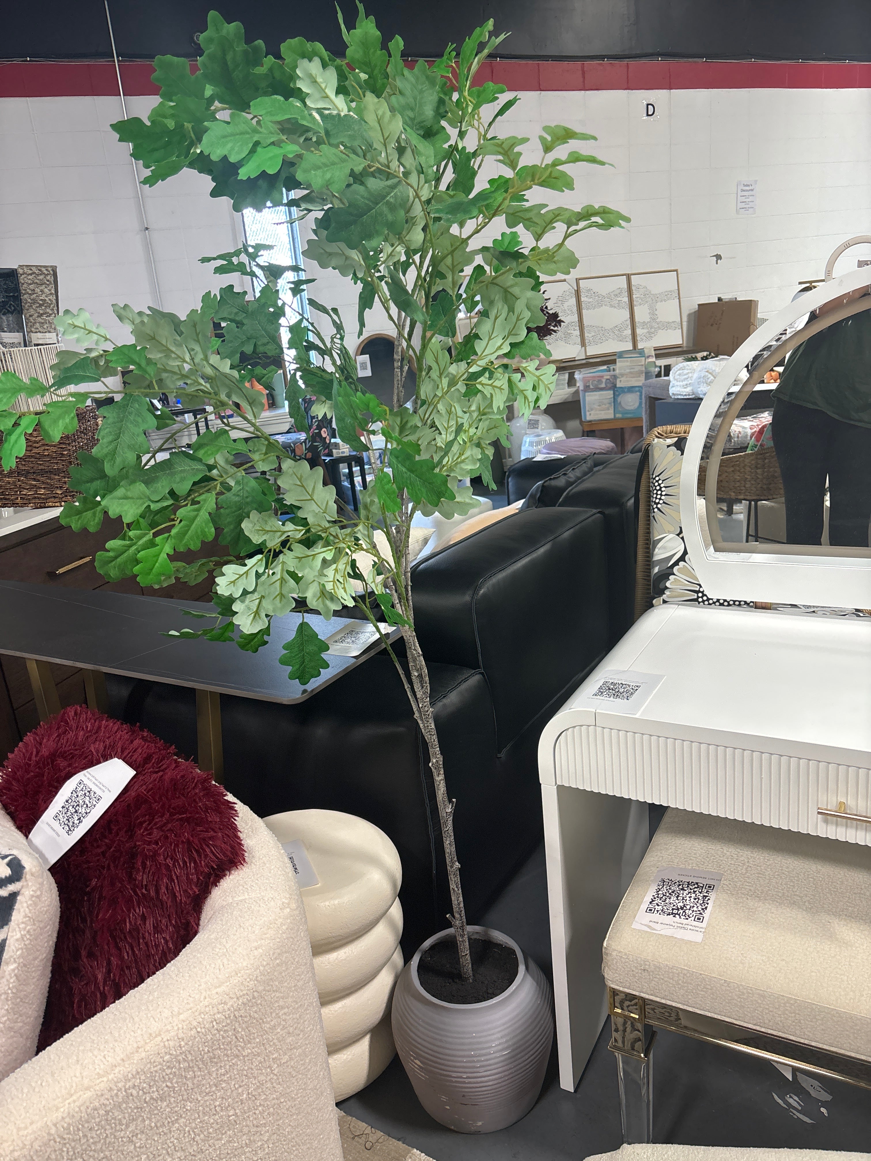 72" Artificial White Oak Tree - Green SHOWROOM ITEM
