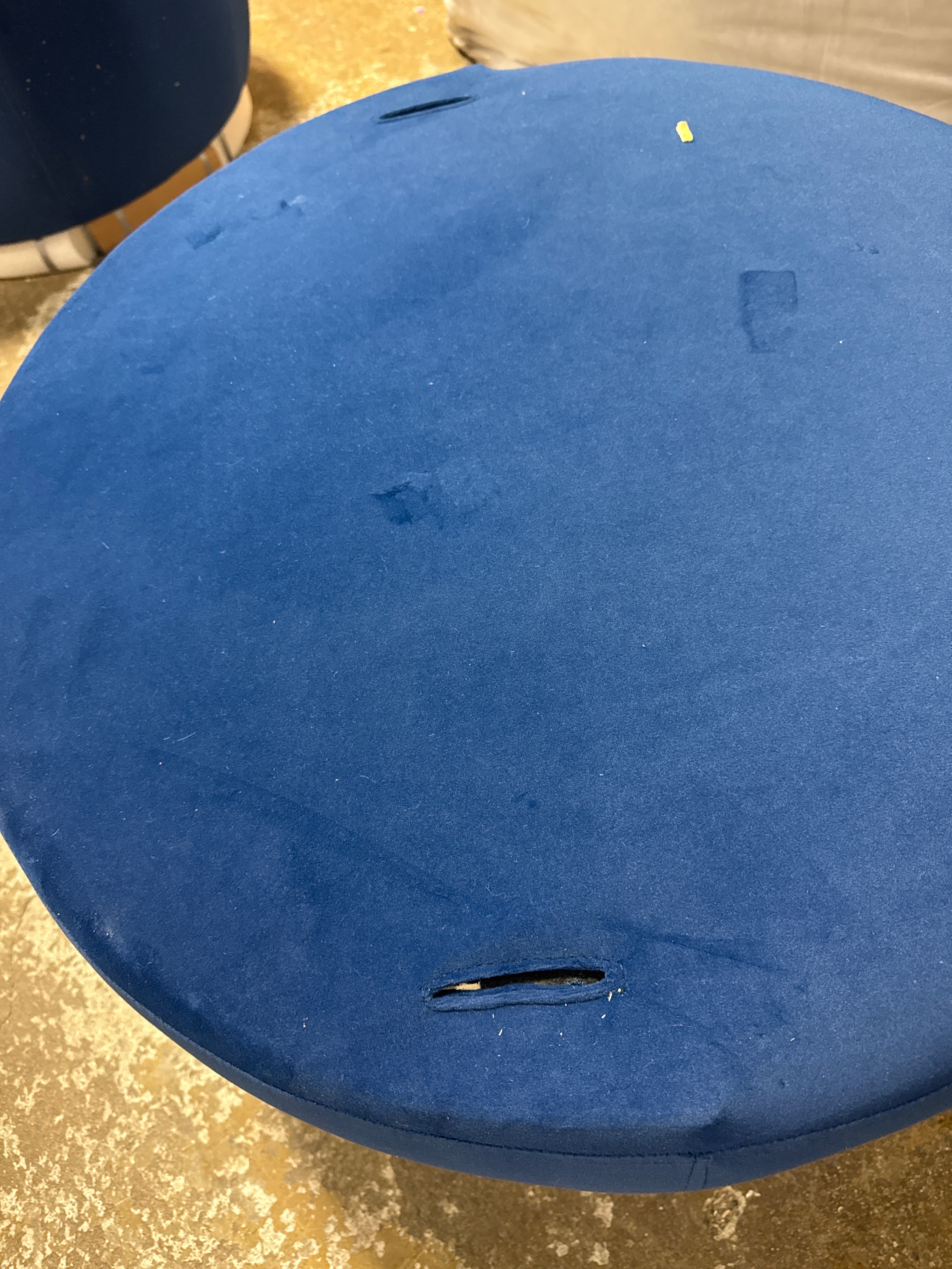 Velvet Upholstered Round Swivel Velvet Ottoman
