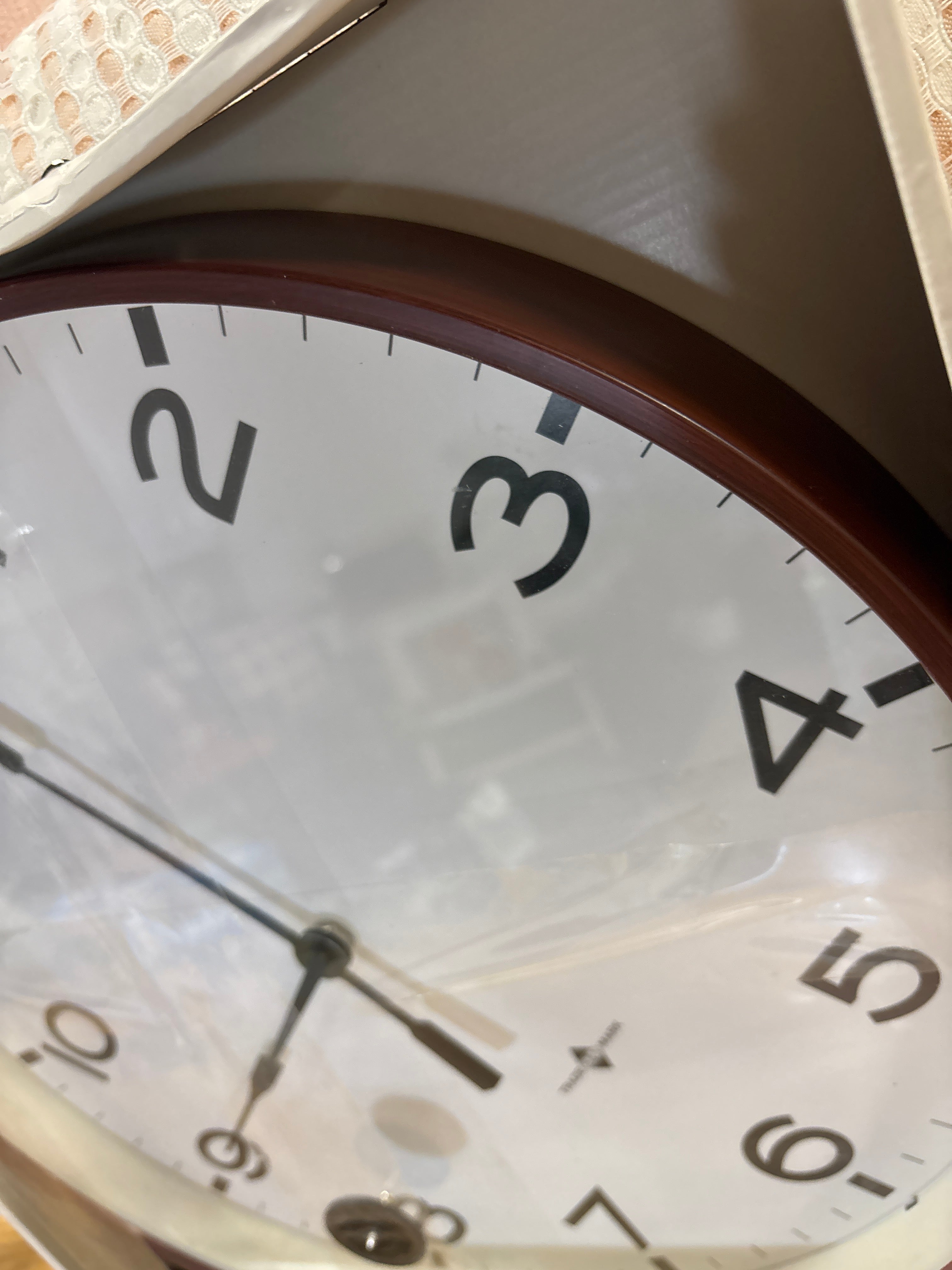 16" Thin Frame Wall Clock - Red/Brown SHOWROOM ITEM