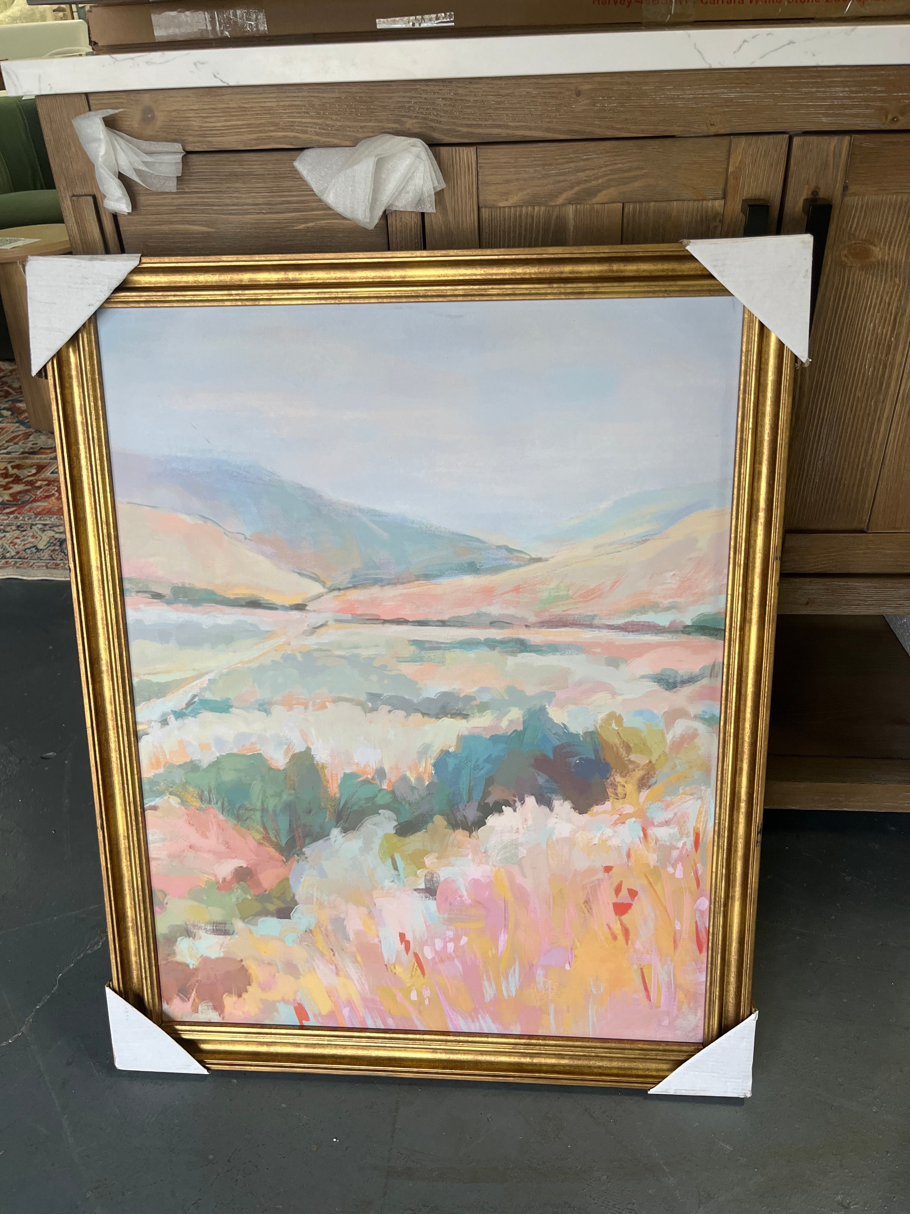 24"x30" Colorful Landscape Canvas Board Framed Art - Threshold™ SHOWROOM ITEM