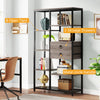 Bookshelf, 5 Shelf Etagere Bookcase with 2 Drawers