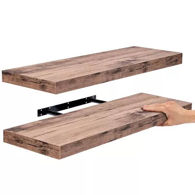 2 Pack Floating Wall Shelves - for Trophies, Frames, Bookshelf