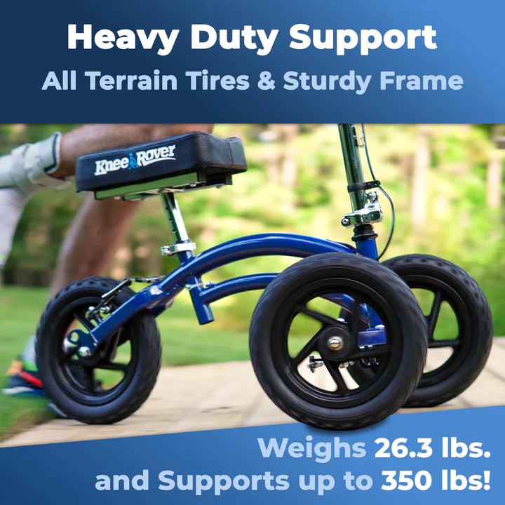 All Terrain Steerable Knee Scooter Blue