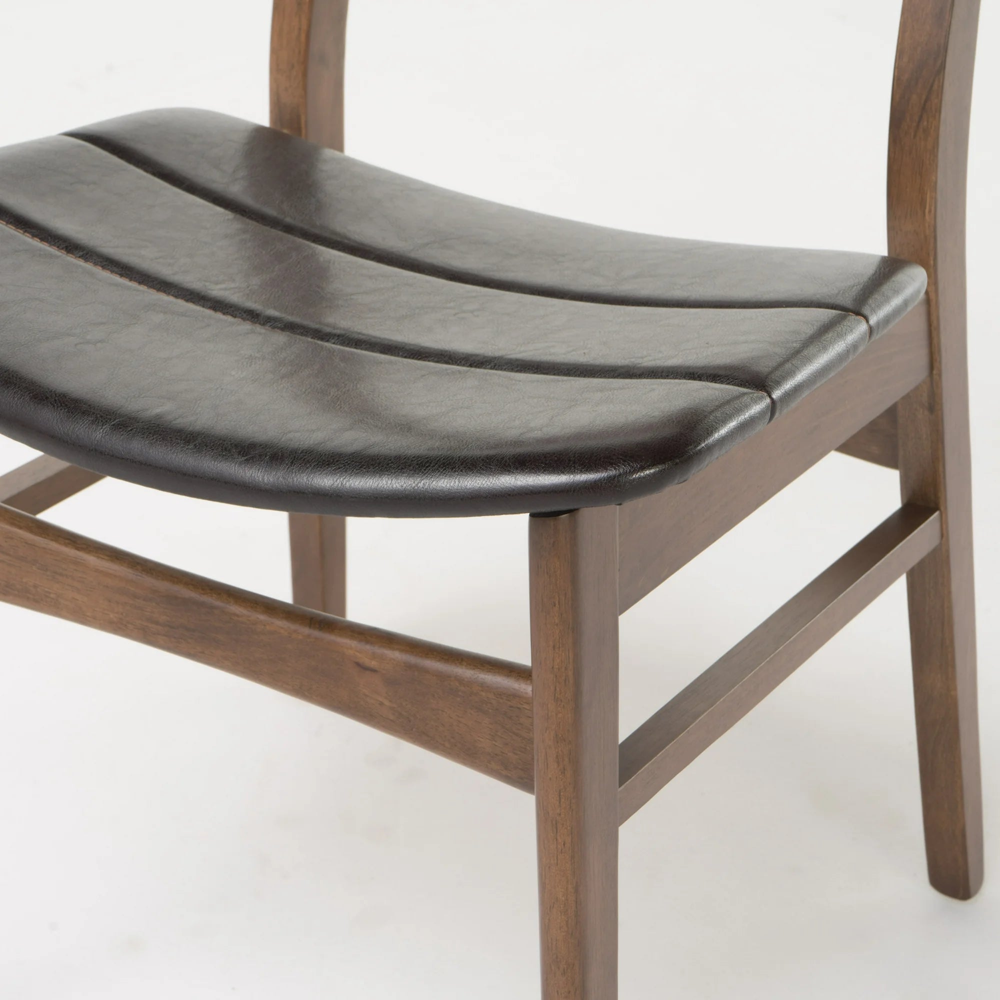 Ava Mid Century Modern Bonded Leather Dining Chairs, Set of 2, Dark Brown
