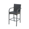 Cascada Outdoor Wicker Barstool Chair in Brown (Set of 2)