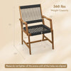 Patio 2-Pieces Acacia Wood Outdoor Dining Chairs All-Weather Rope Woven Armchairs