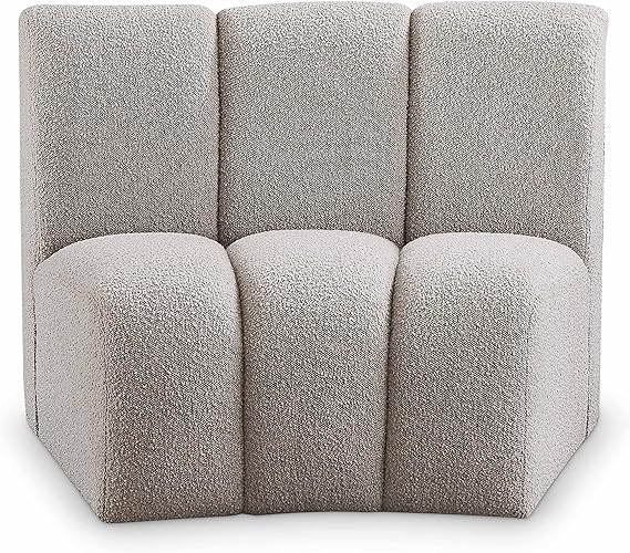 Meridian Furniture 643Taupe-C Infinity Collection Modern | Contemporary Boucle Fabric Upholstered Modular Chair  - SHOWROOM ITEM