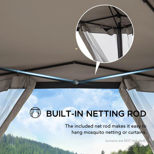 Hexagon Pop Up Gazebo with Netting