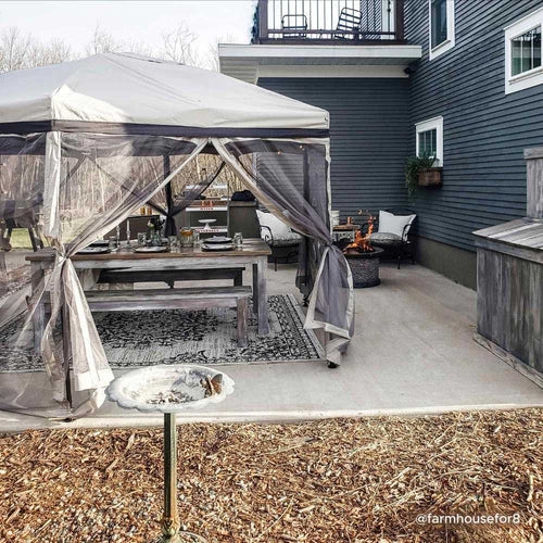 Hexagon Pop Up Gazebo with Netting