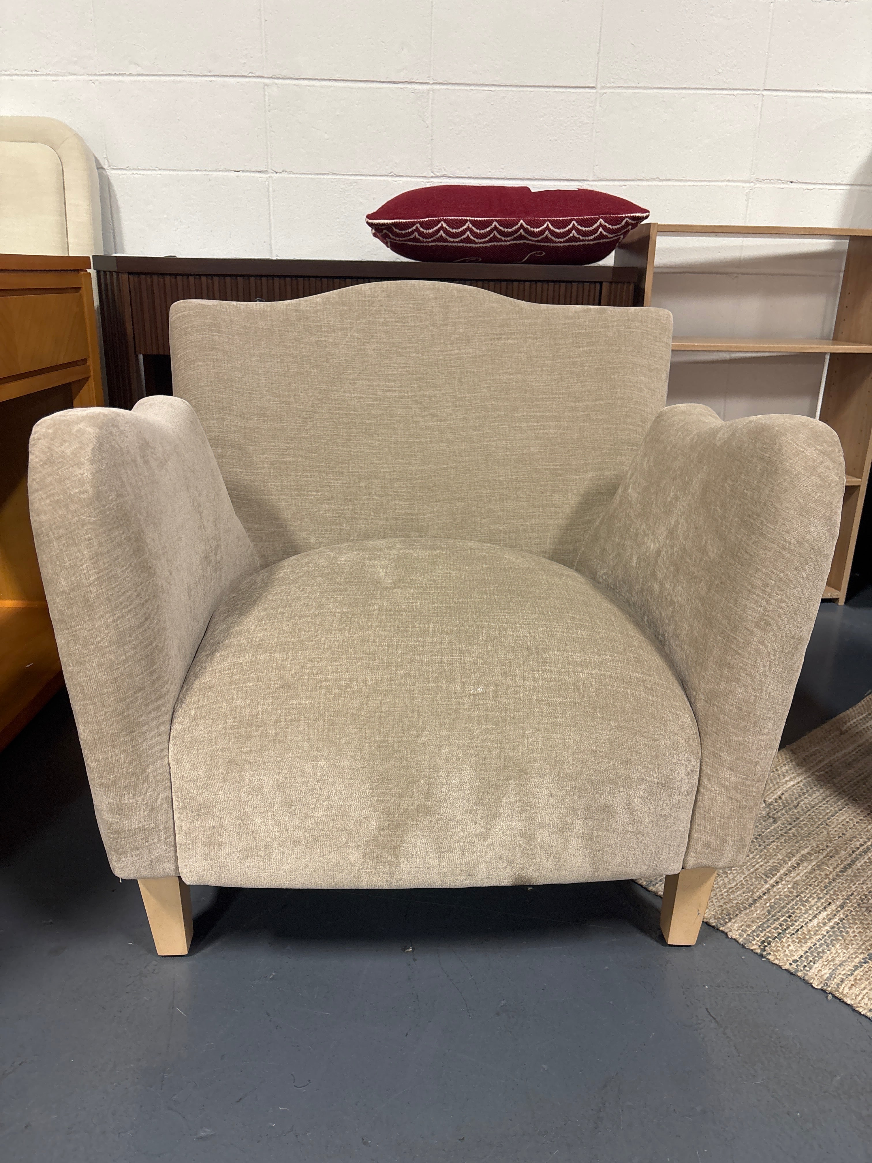 Wing Arm Accent Chair - Beige SHOWROOM ITEM