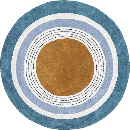 Nydia Circular Kids Machine Washable Blue  Rug