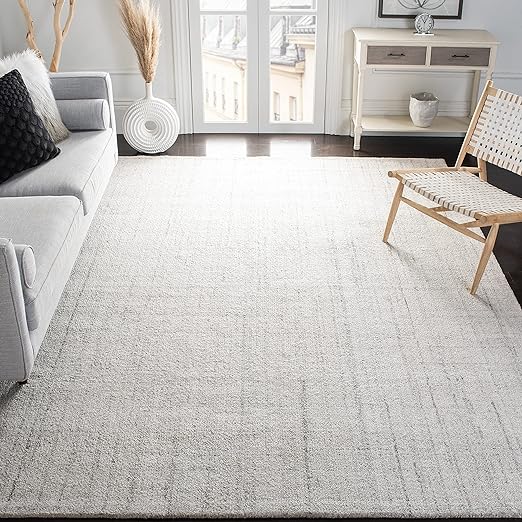 Abstract Ivory/Light Gray Speckled Area Rug