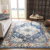 12 x 18 Navy/Light Blue Indoor Distressed/Overdyed Oriental Area Rug