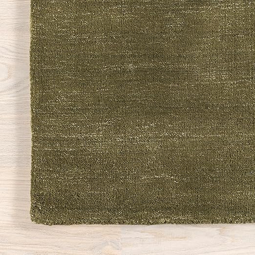 Arrel Speckled Wool-Blend Area Rug, Green