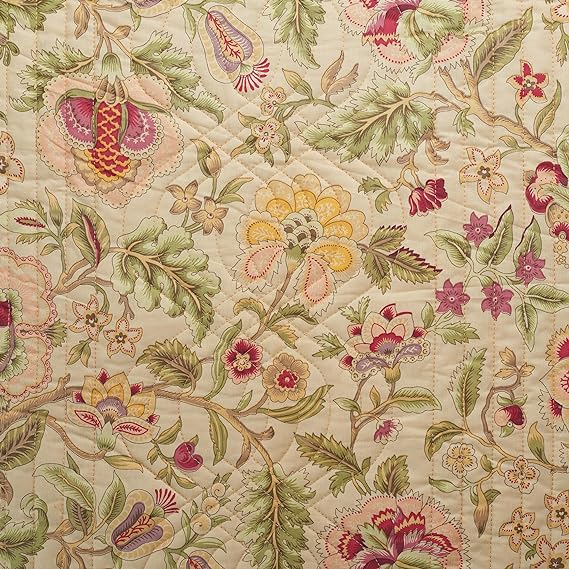 Imperial Dress 4-Piece Antique Jacobean Cotton Full/Queen Quilt Set