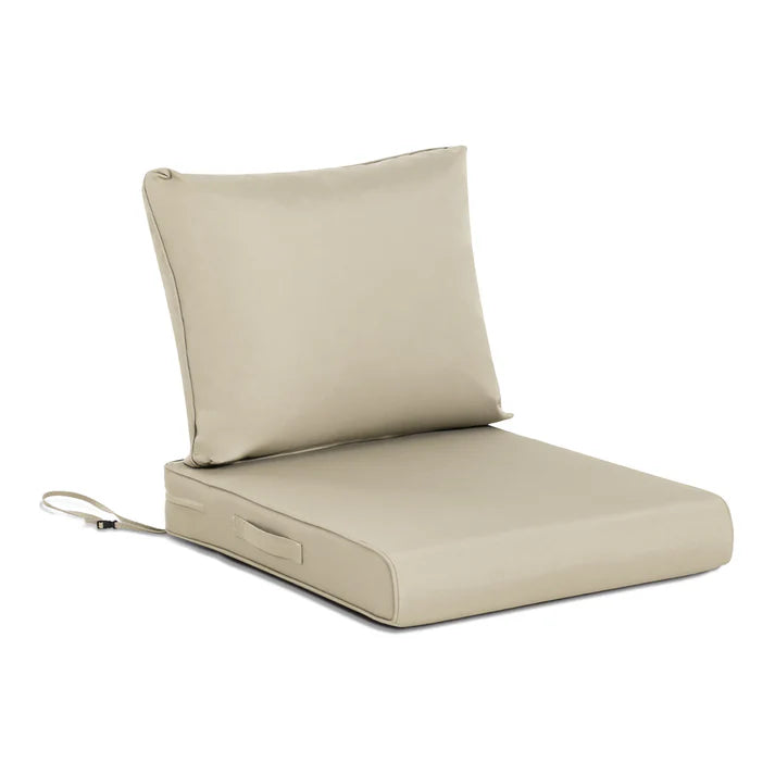 Outdoor Chair Cushions, Patio Deep Seat Cushions with Handle & Adjustable Straps - Khaki