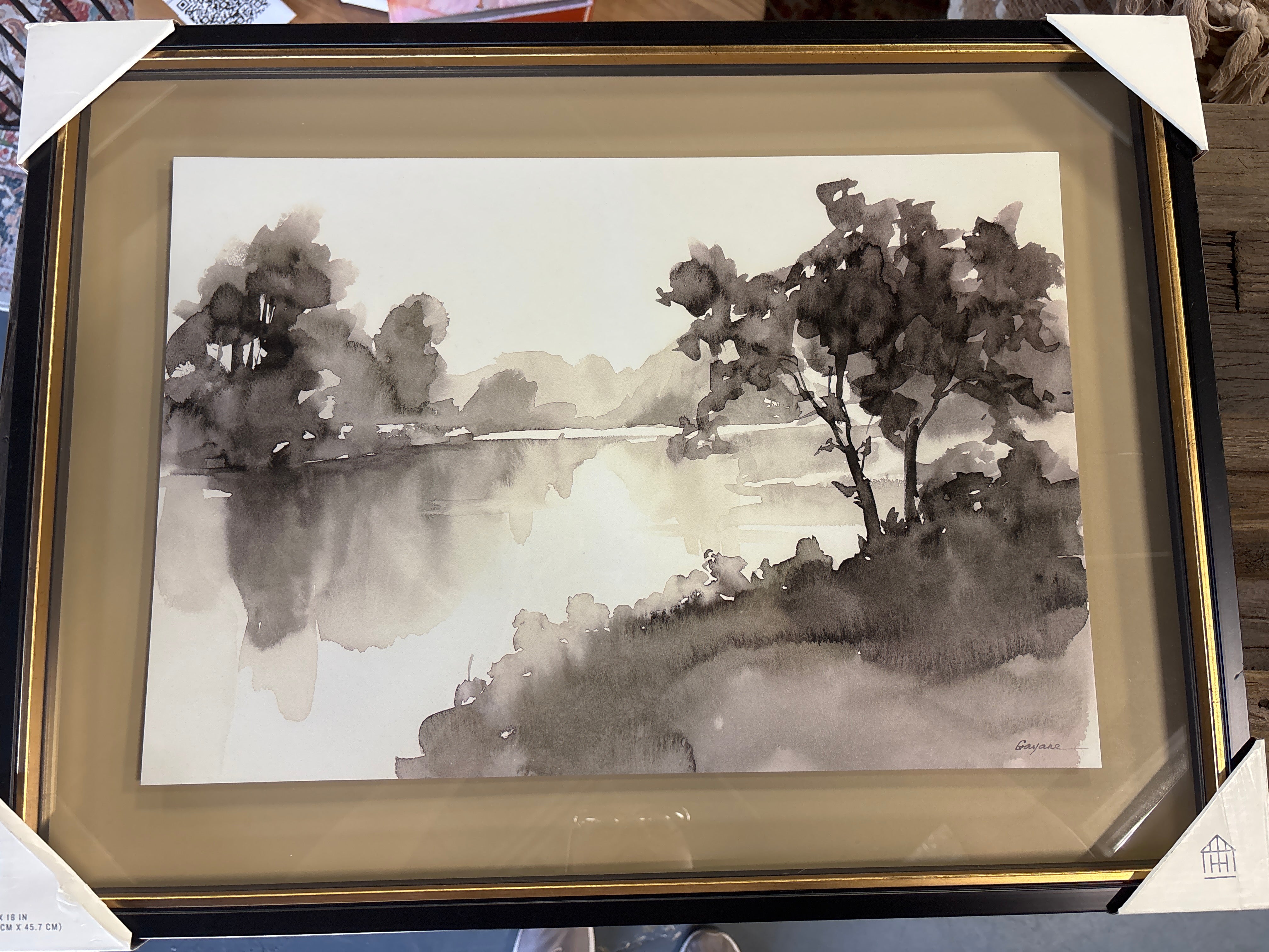 18"x24" Washed Stream Framed Wall Art SHOWROOM ITEM