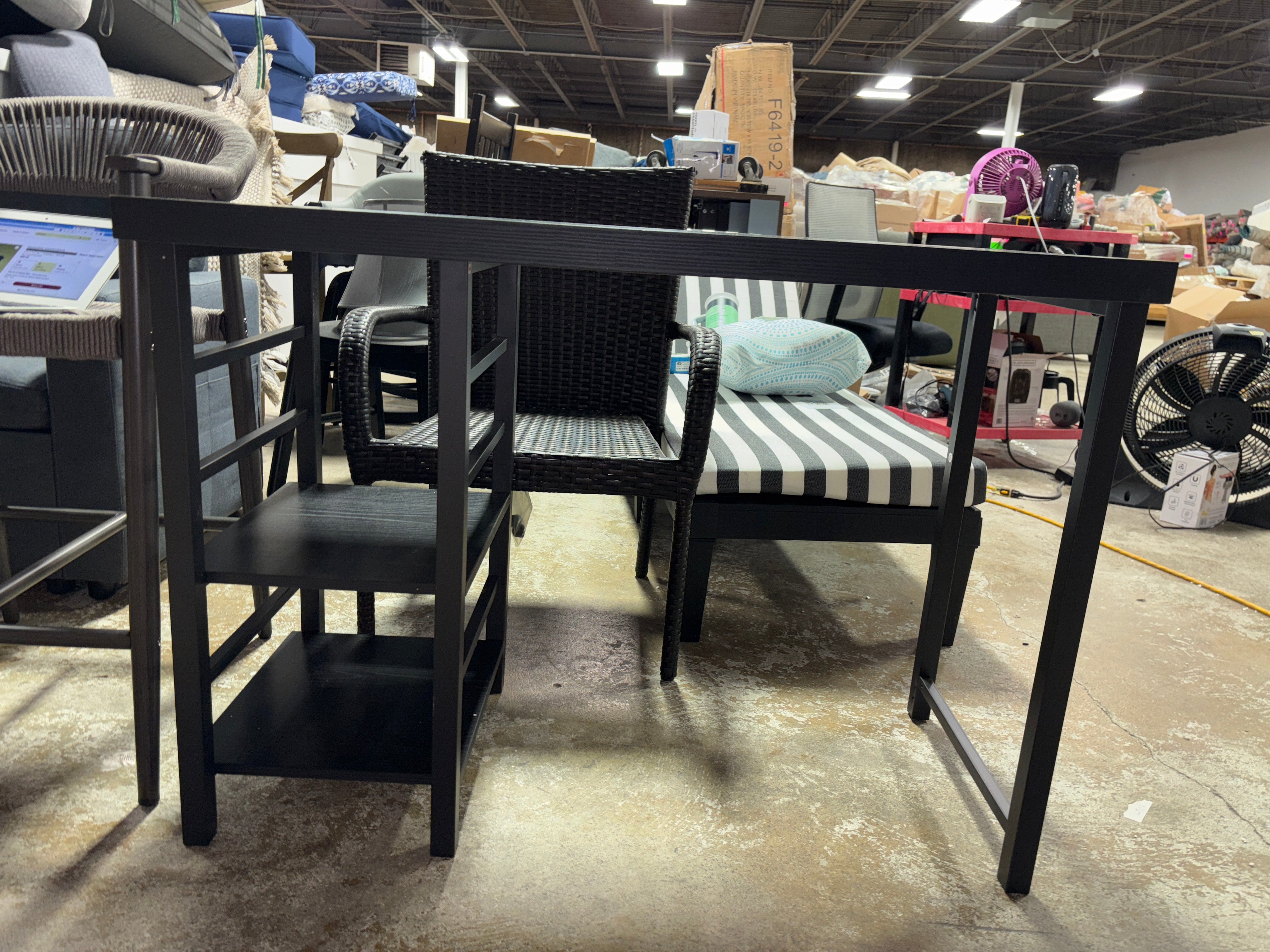 Adjustable Dorm Storage Desk - Black SHOWROOM ITEM