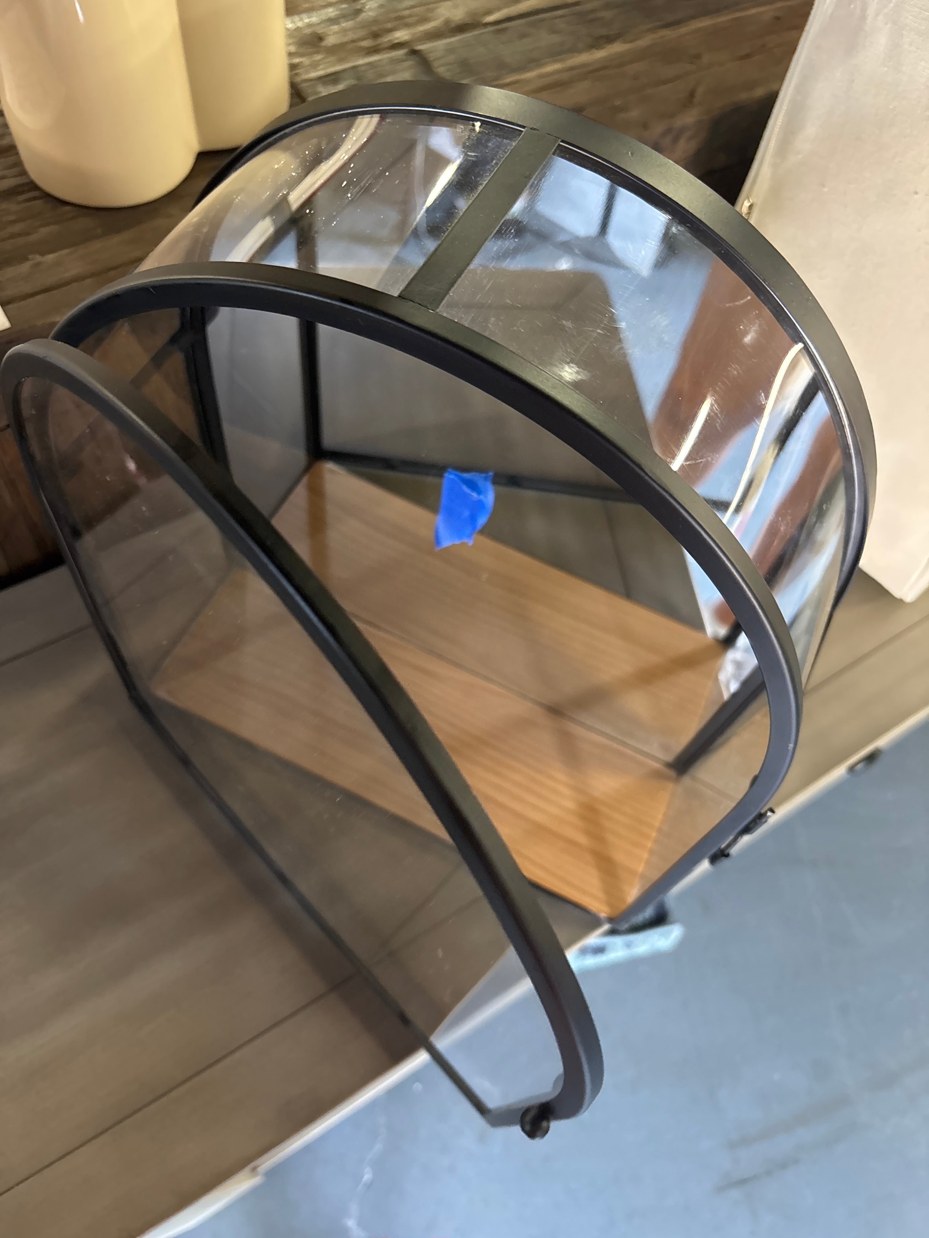 12"x14" Arched Mirrored Display Box - Black SHOWROOM ITEM