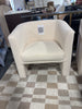 Vernon Upholstered Barrel Accent Chair - Faux Shearling Cream SHOWROOM ITEM