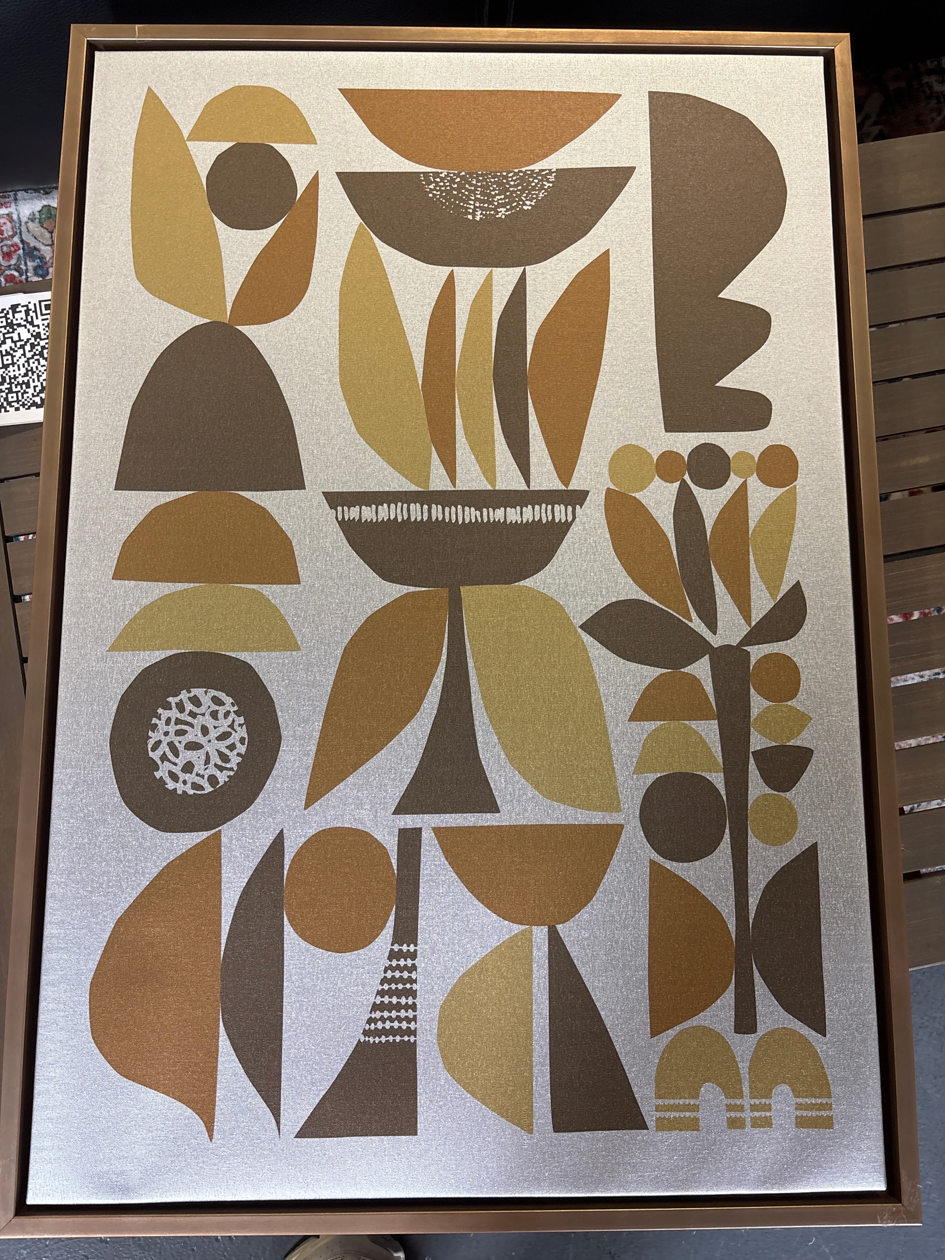 1pc 23"x33" Sylvie Framed Metallic Canvas Wall Art by Rachel Lee SHOWROOM ITEM