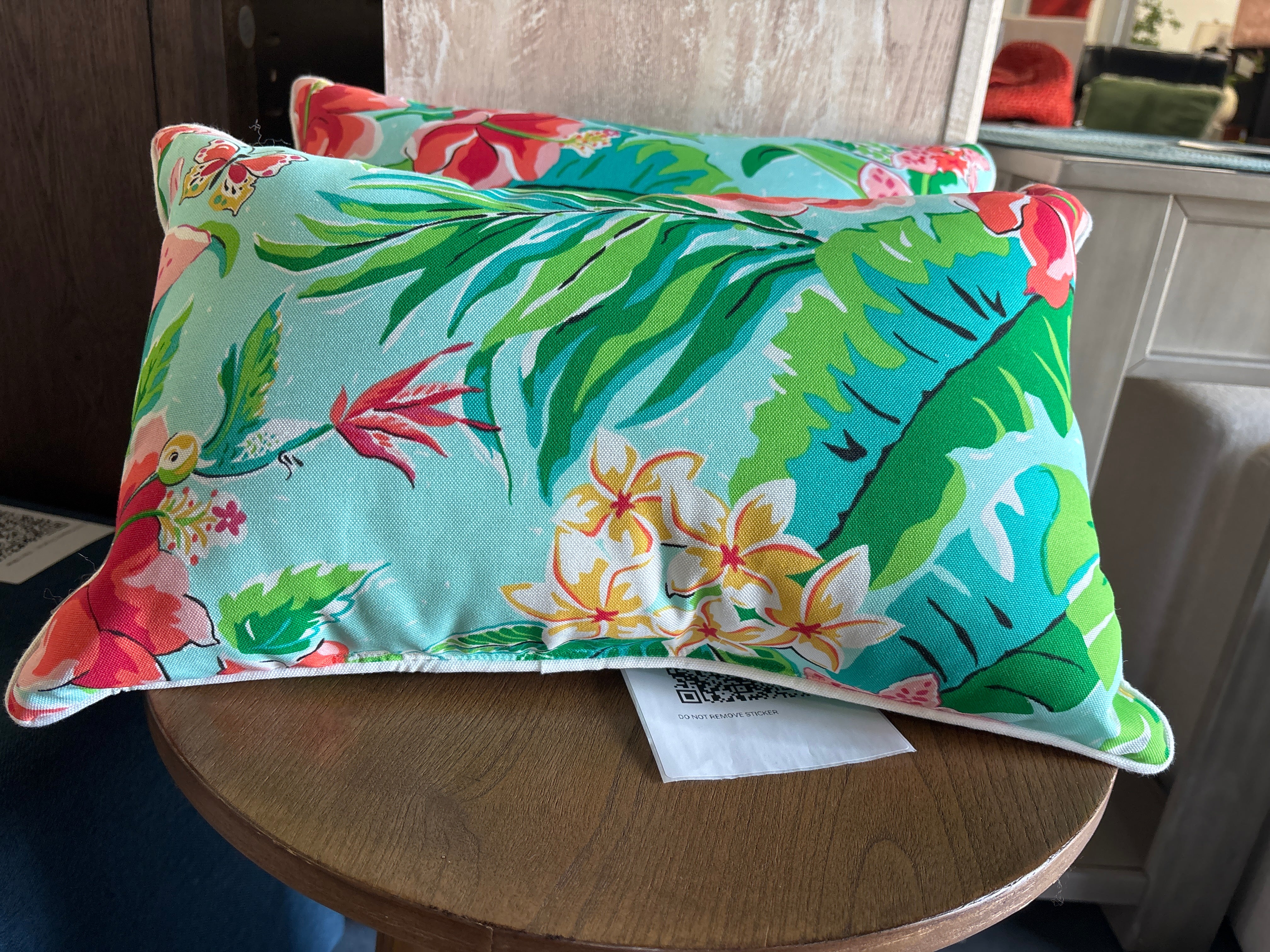 (SET OF 2) Tropical Paradise Rectangular Throw Pillows SHOWROOM ITEM
