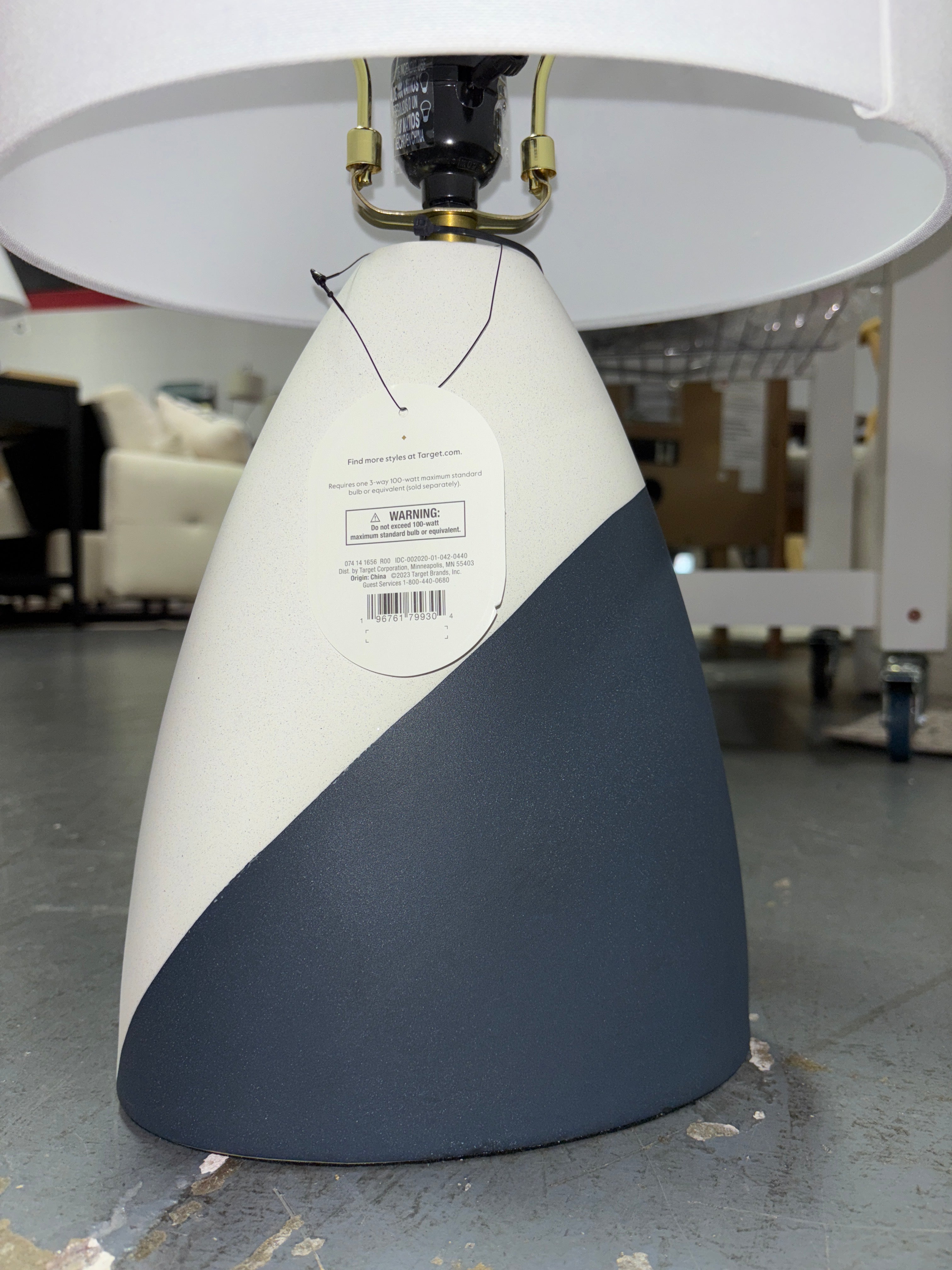 20.5"x12.5" Modern Table Lamp - Black/White SHOWROOM ITEM