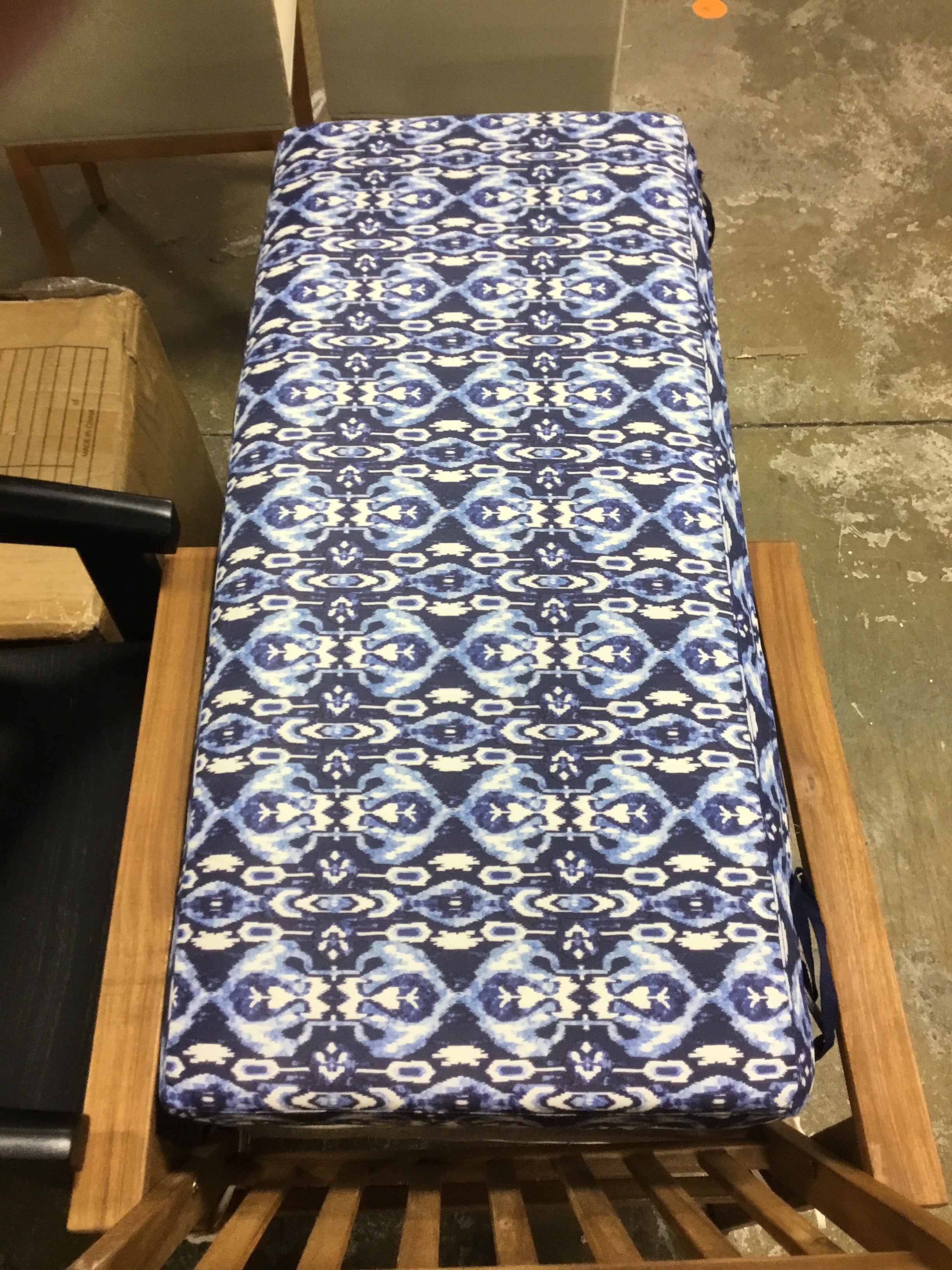 Vera Bradley 42 in. L x 18 in. D x 3 in. Thick Bench Cushion in Ikat Island SHOWROOM ITEM