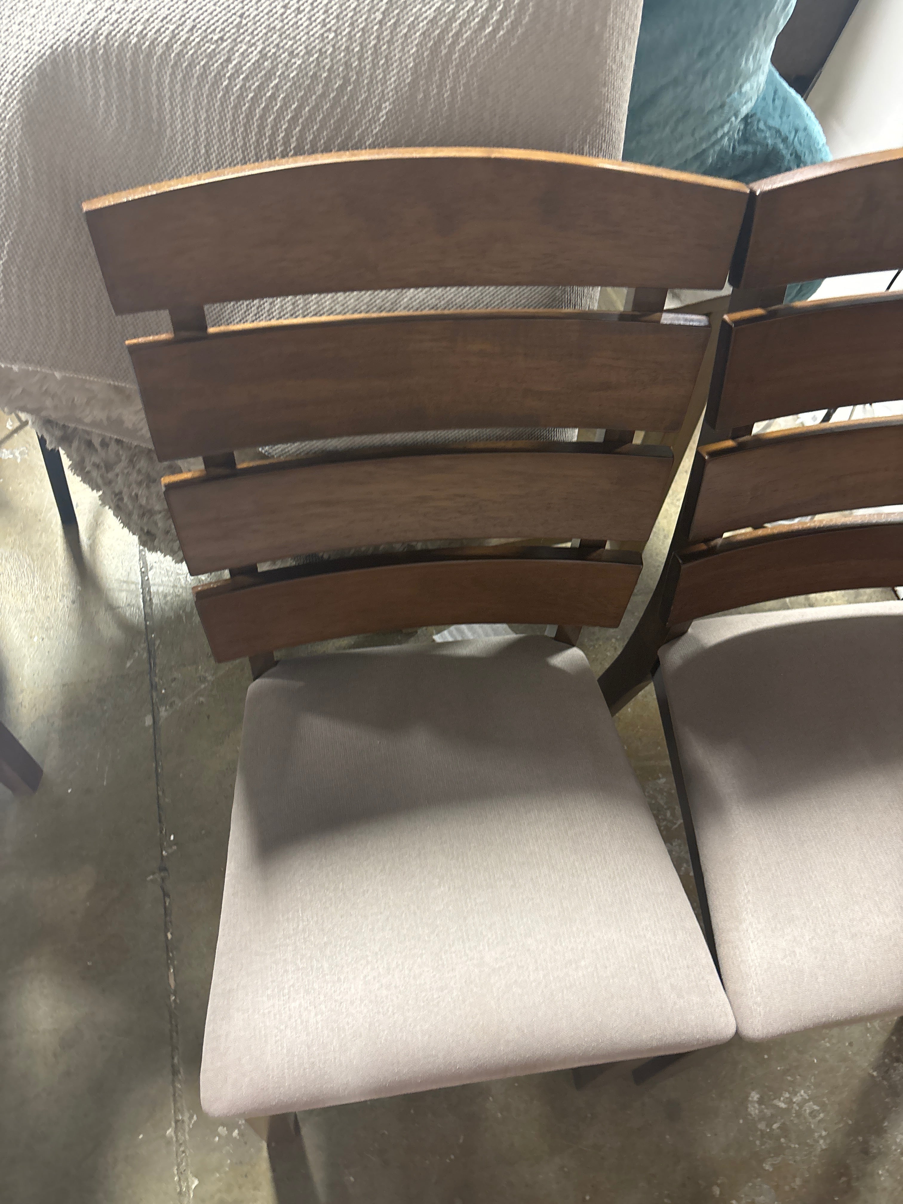 (Set of 2) Dining Chair with Slatted High Backrest and Rubber Wood Legs SHOWROOM ITEM
