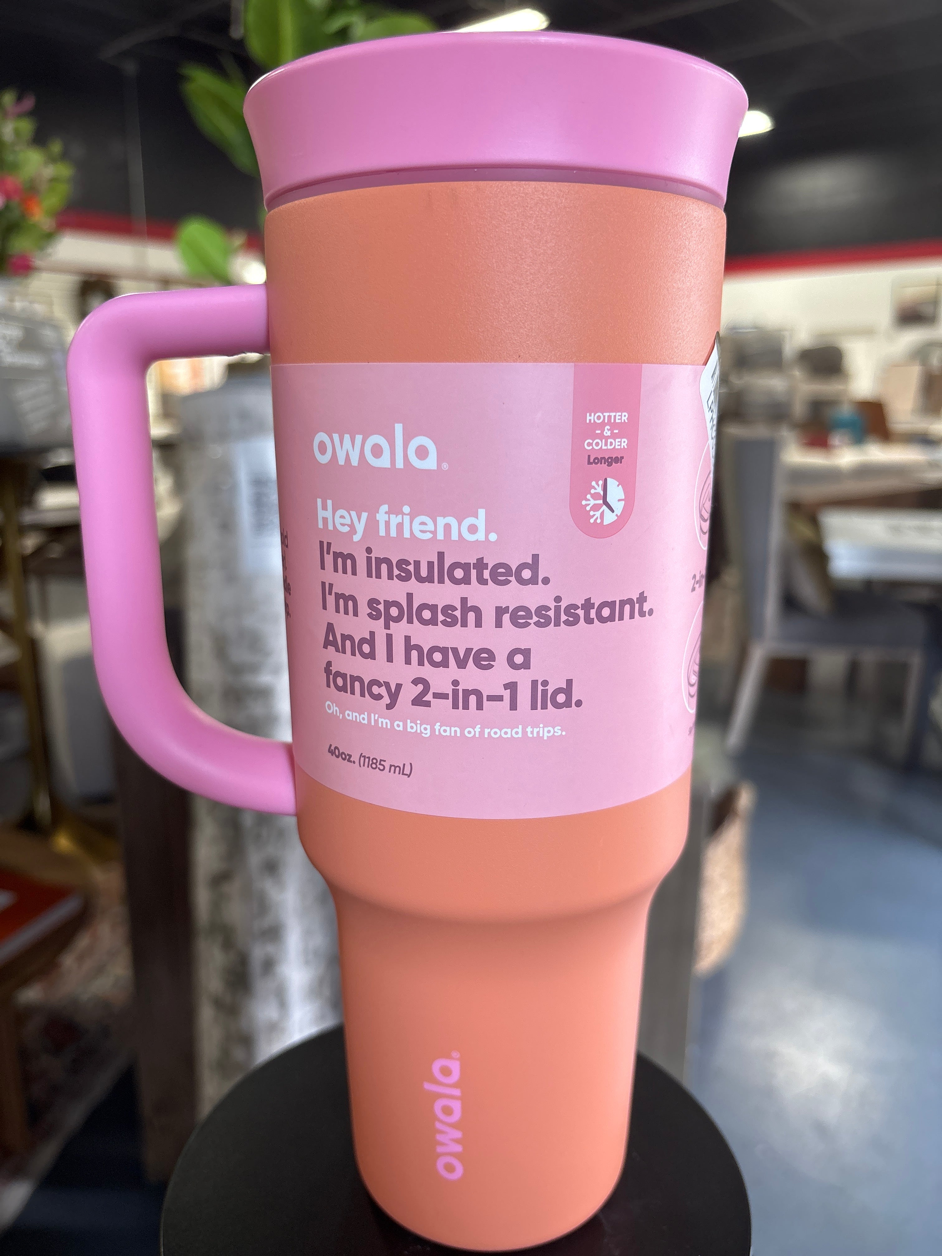 (No Straw) Owala 40oz Stainless Steel Straw Tumbler - Tangy Tango SHOWROOM ITEM